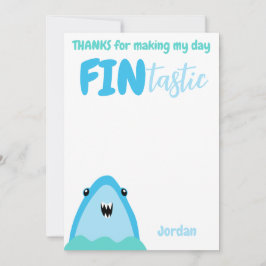 Fin-tastiskt haj Tack barn under havet Inbjudningar
