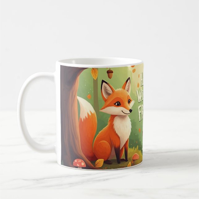Fin Tecknad "Lycklig Woodland" Kaffemugg (Vänster)