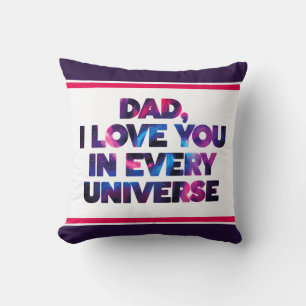 Fin textdesign Pappa I kärlek dig i varje universe Kudde