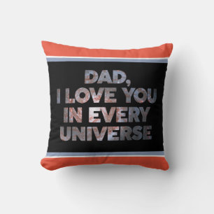 Fin textdesign Pappa I kärlek dig i varje universe Kudde