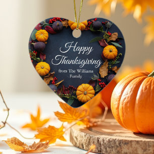 Fin Thanksgiving Pumpkin Wandeans Anpassningsbar Julgransprydnad Keramik