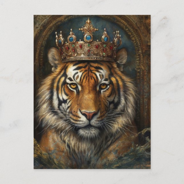 Fin tiger i Krona Vykort (Framsida)