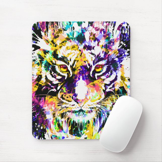 Fin Tiger Mouse Pad | Orange Tiger Mousepad Musmatta (Med mus)