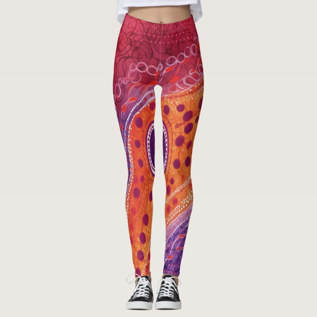 Fin traditionell Abstrakt Art Leggings (Framsida)