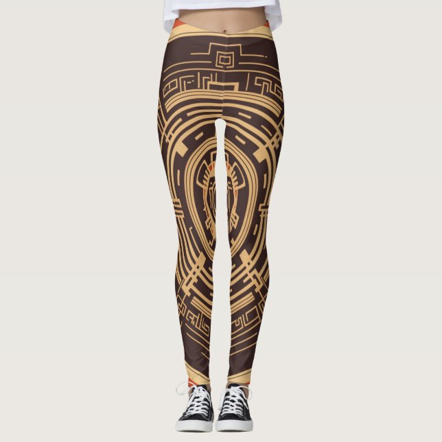 Fin traditionell Abstrakt Art Leggings (Framsida)