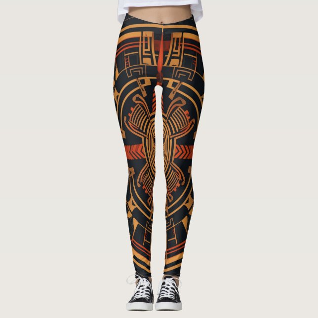 Fin traditionell Abstrakt Art Leggings (Framsida)