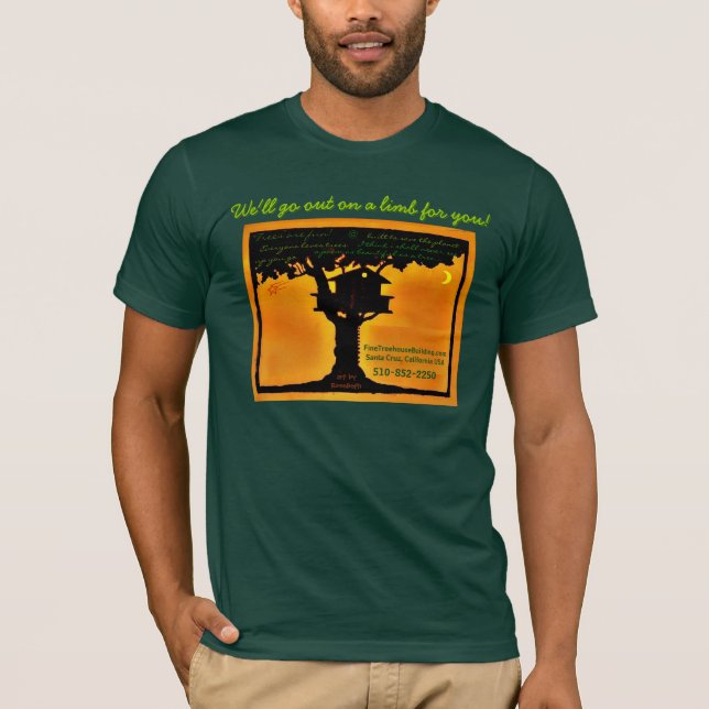Fin Treehousebyggnad, redwoodträdtempelTreehouse T Shirt (Framsida)