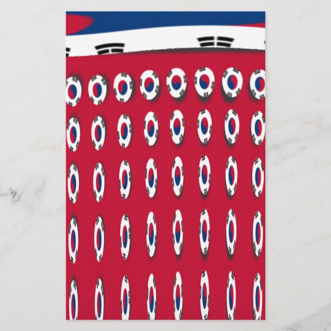 Fin, tunn koreansk Flagga design en röd basutskrif (Framsida)