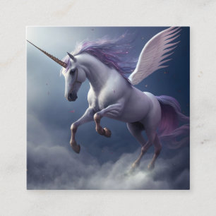 Fin Unicorn Colorful Background Fyrkantigt Visitkort