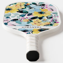 Fin, unik blommigt för blått och gult