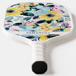 Fin, unik blommigt för blått och gult