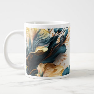 Fin vattenfärgad blommigt jumbo mugg