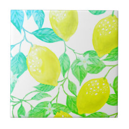 Fin vattenfärgscitron kakelplatta