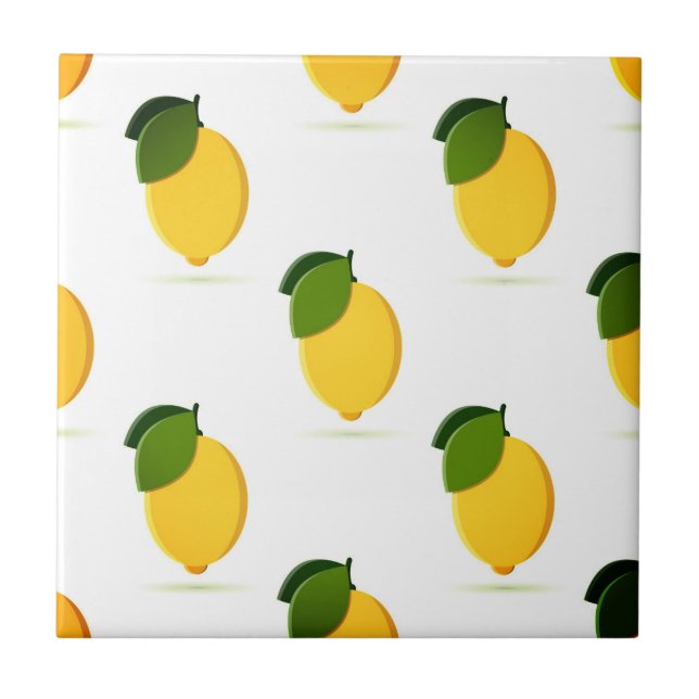 Fin vattenfärgscitron kakelplatta (Framsidan)