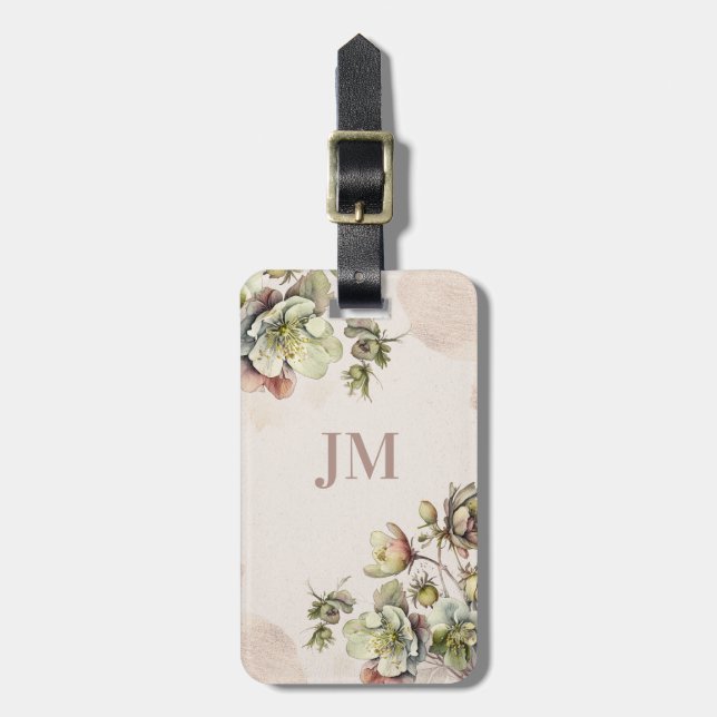 Fin vattenfärgsdesign för blommigten bagagebricka (Vertikal Framsida)