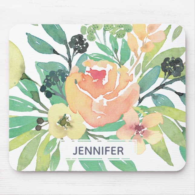 Fin vattenfärgssnurrande guld stjärniglavender musmatta (Framsidan)