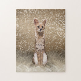 Fin Vild African Serval Cat Puzzle Pussel