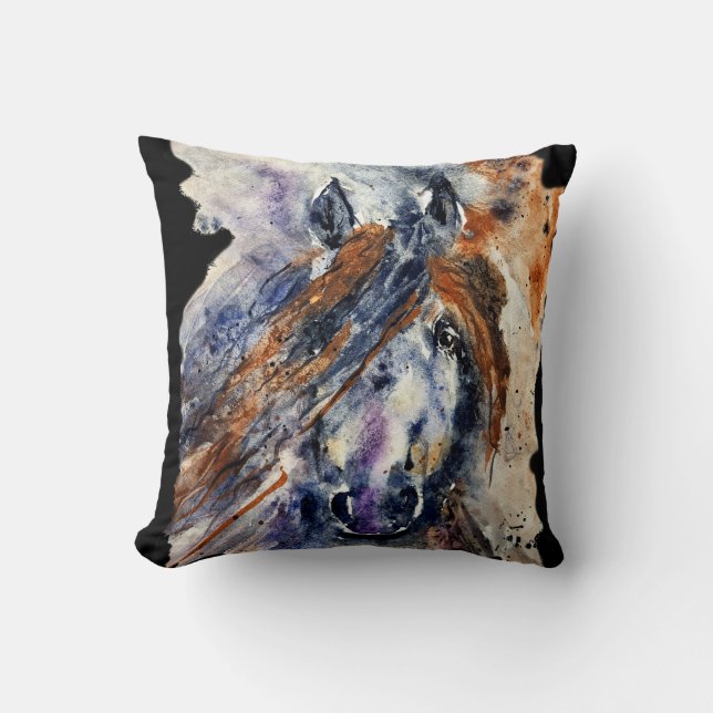 Fin Vild Appaloosa Horse Art Pillow Kudde (Framsida)