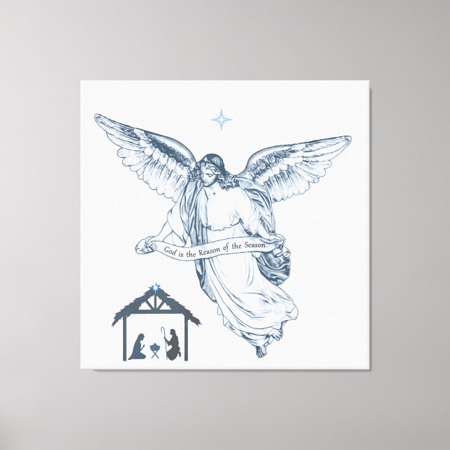 Fin Vintage Angel med Message Canvastryck (Framsida)