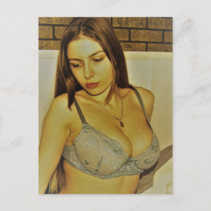 Fin vintage av underordnad modell vykort