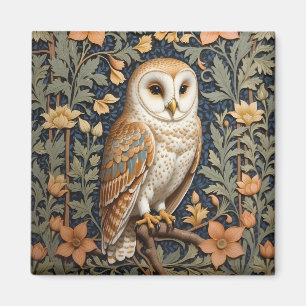 Fin Vintage Barn Uggla William Morris Inspired Magnet