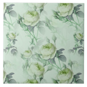 Fin Vintage Blommigt Kakelplatta