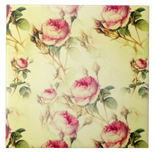 Fin Vintage Blommigt Kakelplatta