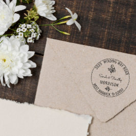 Fin Vintage Blommigt Namn & Adress Stämpel