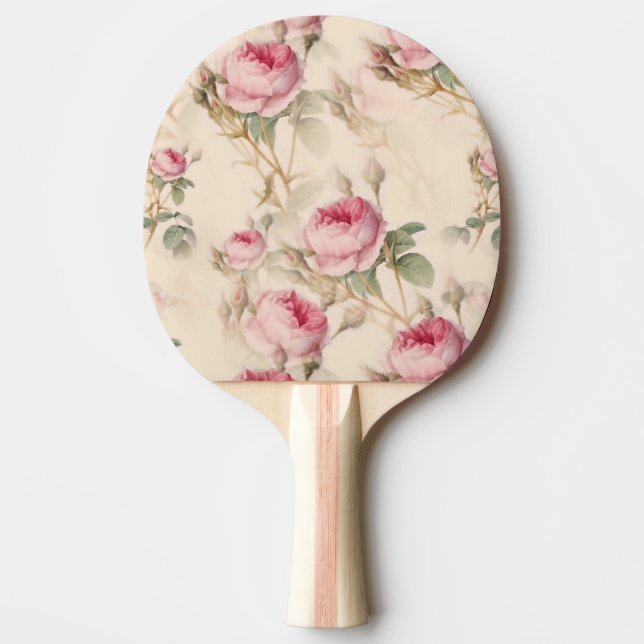 Fin Vintage Blommigt Pingisracket (Framsidan)