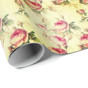 Fin Vintage Blommigt Presentpapper