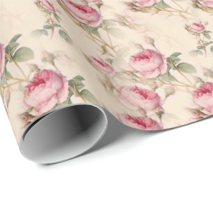 Fin Vintage Blommigt Presentpapper