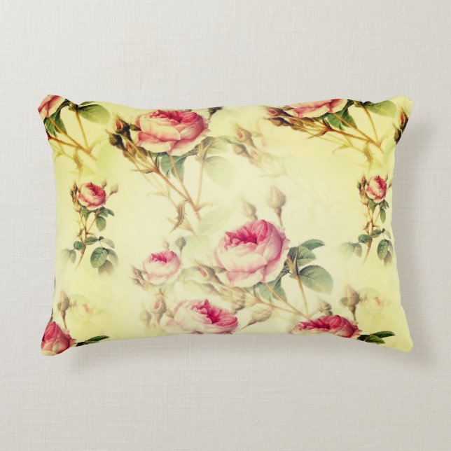 Fin Vintage Blommigt Prydnadskudde (Framsidan)