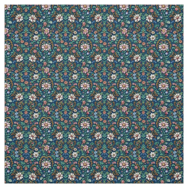 Fin Vintage Blommigt Tyg (Provkarta)