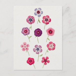 Fin Vintage botaniskt illustration Vykort
