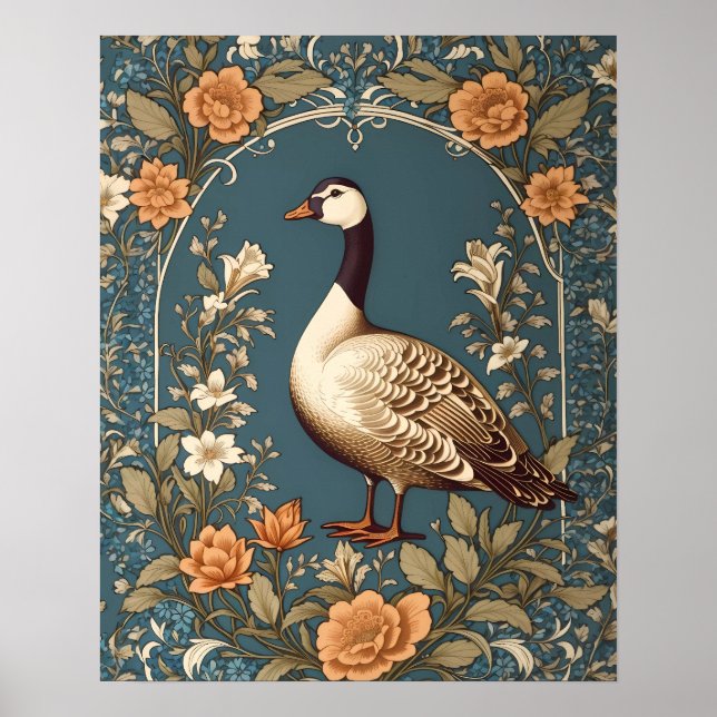 Fin Vintage Goose William Morris Inspired Poster (Framsidan)