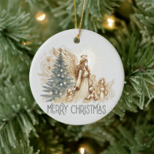 Fin Vintage Guardian Angel med Barn