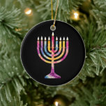 Fin Vintage Hanukkah Menorah Lycklig Hanukkah Julgransprydnad Keramik<br><div class="desc">Fin Vintage Hanukkah Menorah Lycklig Hanukkah</div>