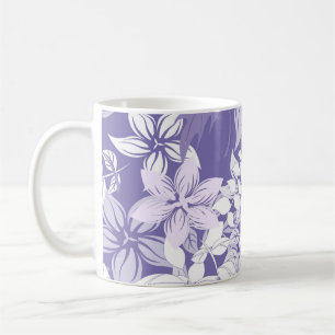 Fin Vintage Lila Pastel Blommönster Kaffemugg