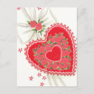 Fin Vintage Mid Century Teacher Valentine Helg Vykort