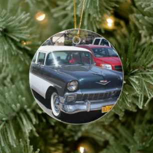 Fin vintage retro Classic US Car Julgransprydnad Keramik