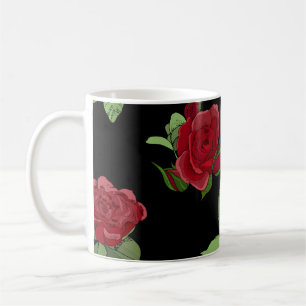 Fin vintage, sömlöst blommönster med ros kaffemugg