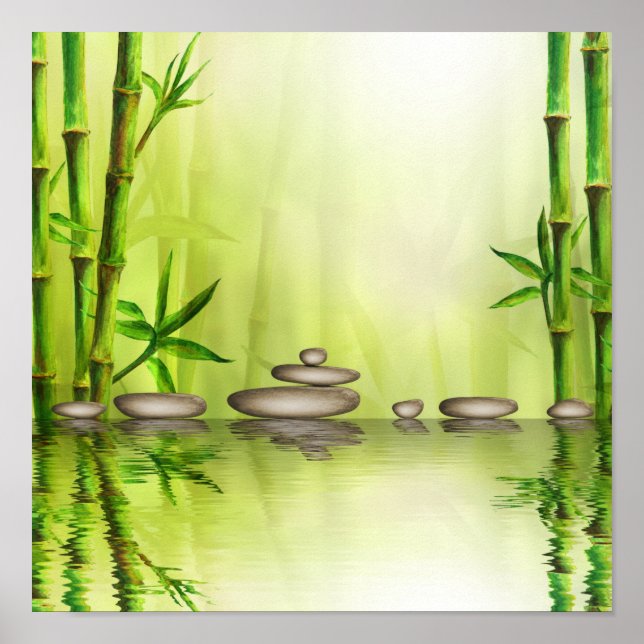 Fin Zen Relaxing Spa Illustration Poster (Framsidan)