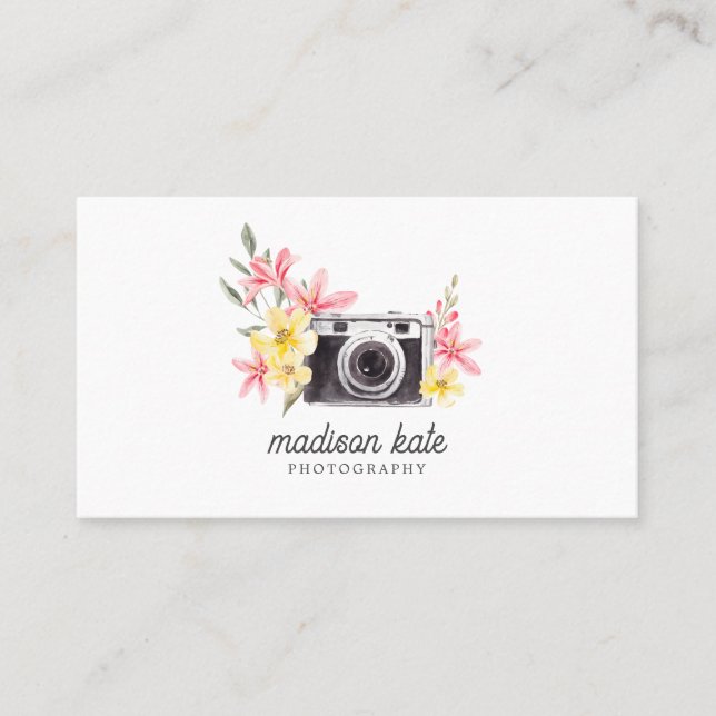 Fina Affärskort för vattenfärgskameror Visitkort (Framsida)