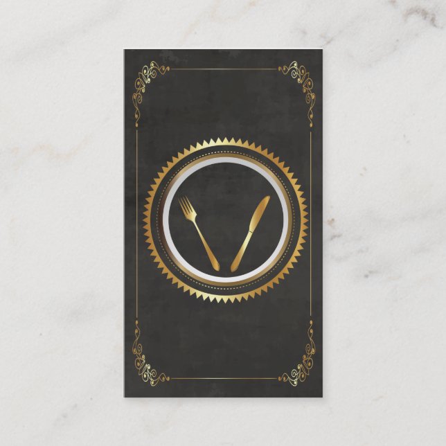 Fina äta middag flott kort för visitkortmall (Framsida)
