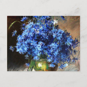 Fina blå kornblommor vykort