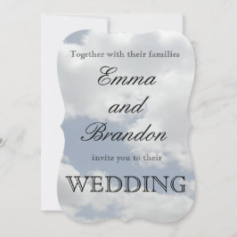 Fina blå och vita moln Skriv ut Bröllop Inbjudningar