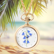 Fina blåklockor Necklace eWatch med siffror