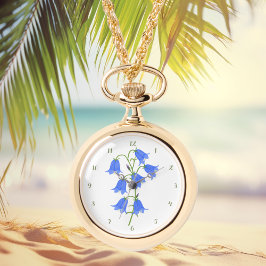 Fina blåklockor Necklace eWatch med siffror Armbandsur