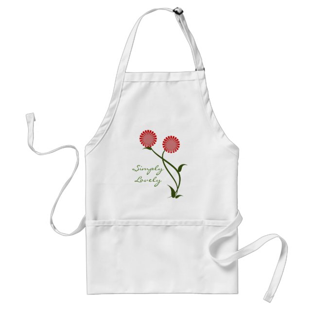 Fina blommor Apron, Röd Förkläde (Framsidan)