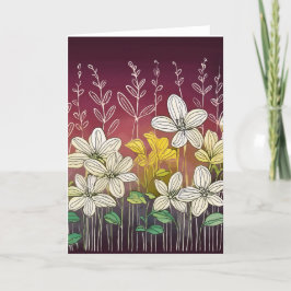 Fina blommor Burgundy accent Tack Kort
